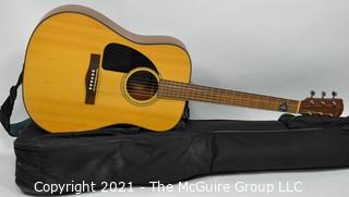 Fender CD100LH Acoustic Guitar in Natural Finish with Padded Soft Case.