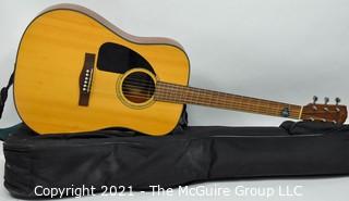 Fender CD100LH Acoustic Guitar in Natural Finish with Padded Soft Case.