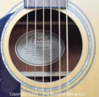 Fender CD100LH Acoustic Guitar in Natural Finish with Padded Soft Case.