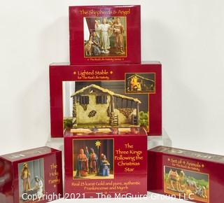 Five (5) Box Set of Three Kings Gifts Nativity Set - New