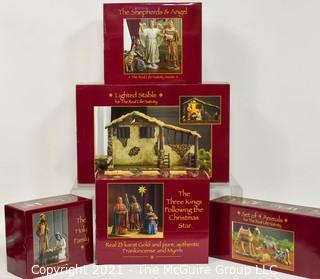 Five (5) Box Set of Three Kings Gifts Nativity Set - New