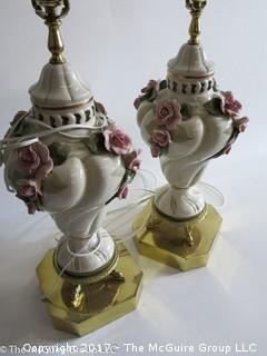 Pair of ceramic table lamps 