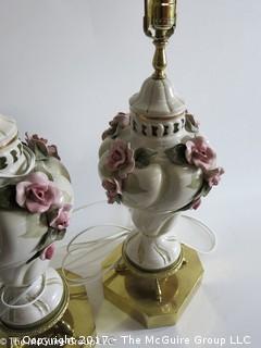 Pair of ceramic table lamps 