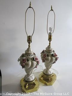 Pair of ceramic table lamps 