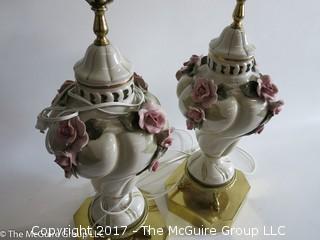 Pair of ceramic table lamps 