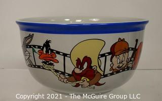 Large Ceramic Warner Brothers Studio Store Bowl with Looney Tunes  Filmstrip Characters.   11" D x 6" T.