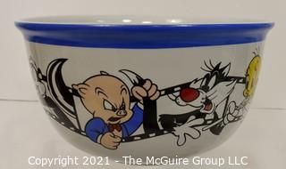 Large Ceramic Warner Brothers Studio Store Bowl with Looney Tunes  Filmstrip Characters.   11" D x 6" T.