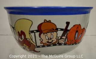 Large Ceramic Warner Brothers Studio Store Bowl with Looney Tunes  Filmstrip Characters.   11" D x 6" T.