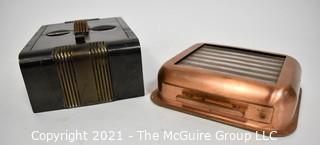 Two Vintage Cigarette Cases, One Made of Copper