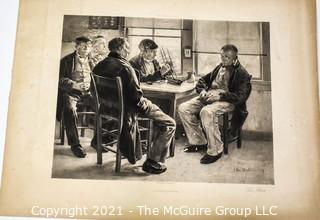 1887 Photogravure The Pilots by Gari Melchers by Goupil & Co. + D. Appleton & Co. New York. Measures 16 5/8" x 12.5"