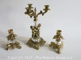 Collection of candelabra and candlesticks; 13 1/2"T 