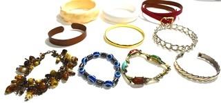 Group of Bangle Bracelets. 