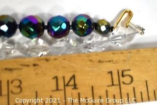 Two Vintage Iridescence Crystal Bead Necklaces.