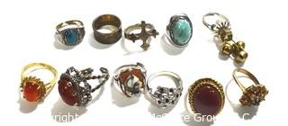 Group of Costume Jewelry Rings. 