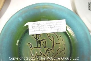 Four (4) Art Pottery and Porcelain Plates.  Includes 