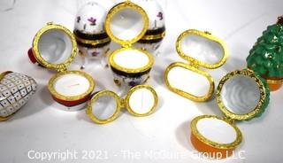 Ten (10) Limoges Style Porcelain Boxes, New In the Box.