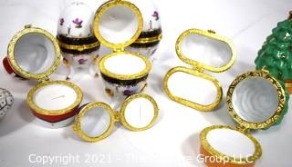 Ten (10) Limoges Style Porcelain Boxes, New In the Box.