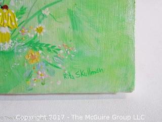 Unframed spring flower painting; original on canvas; 18 x 24"