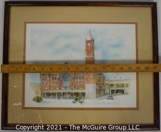 Framed Print Under Glass, Pencil Signed and Numbered, Betty C. Boyle, titled "Union Station".  Measures 15 x 18"