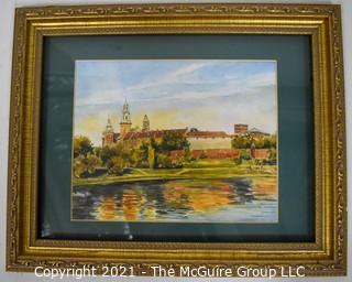 Gilt Framed Print of Landscape.  Measures 12" x 15".