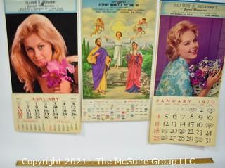 Three (3) Vintage Pin Up 1970, 1974, 1977 Advertising Wall Calendars