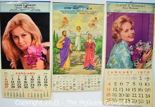 Three (3) Vintage Pin Up 1970, 1974, 1977 Advertising Wall Calendars