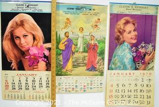 Three (3) Vintage Pin Up 1970, 1974, 1977 Advertising Wall Calendars