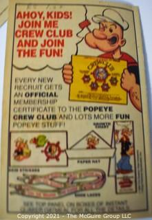 Group of Vintage Ephemera Including an Instant Quaker Oatmeal - Popeye the Quaker Man vs. Bluto the Bad!