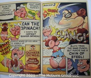 Group of Vintage Ephemera Including an Instant Quaker Oatmeal - Popeye the Quaker Man vs. Bluto the Bad!