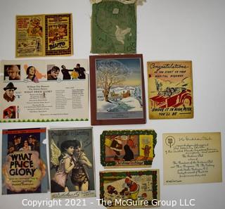 Group of Vintage Ephemera Including an Instant Quaker Oatmeal - Popeye the Quaker Man vs. Bluto the Bad!