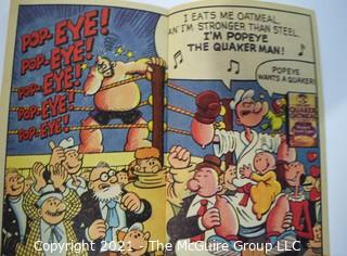 Group of Vintage Ephemera Including an Instant Quaker Oatmeal - Popeye the Quaker Man vs. Bluto the Bad!