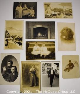 Group of Vintage Black & White Real Photo Postcards.  