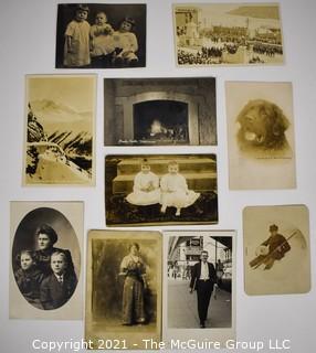 Group of Vintage Black & White Real Photo Postcards.  