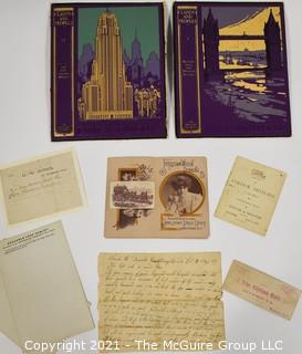 Group of Victorian Ephemera Including Handwritten Recipe for Ink.