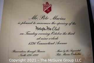 Group of Ephemera Including Diplomats Handbook with Photos and Invitation to the Heigh Ho club