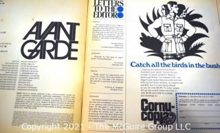 Three (3) Vintage Avant Garde Magazines.  Includes March 1968 with serigraphs by Bert Stern of Marilyn Monroe, May 1968 with Andy Warhol & Norman Mailer, September 1968 Contains Leroy Jones, The Strange World of George Tooker, Playhouse of the Ridiculous