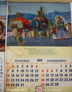 Two (2) Vintage ESSO SAPPA Gasoline Advertising Calendars Featuring Regional Artists of Argentina for 1945 & 1951.