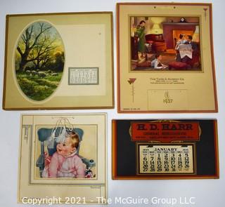 Three (3) Vintage Pin Up 1941, 1945 & 1949 Advertising Wall Calendars for Washington Permanent Building Association 