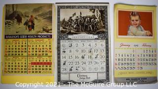 Three (3) Vintage Pin Up 1941, 1945 & 1949 Advertising Wall Calendars for Washington Permanent Building Association 