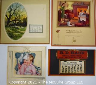 Three (3) Vintage Pin Up 1941, 1945 & 1949 Advertising Wall Calendars for Washington Permanent Building Association 