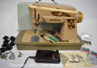 Vintage 503 Singer Sewing Maching in Case with Attachments.