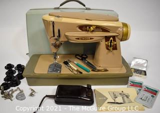 Vintage 503 Singer Sewing Maching in Case with Attachments.