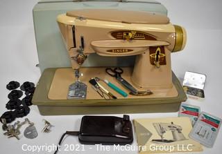 Vintage 503 Singer Sewing Maching in Case with Attachments.