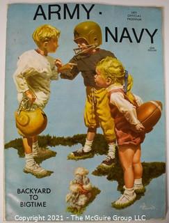 Vintage Souvenir Army v. Navy Football Program 1971 with Cover Art by Gib Crockett.