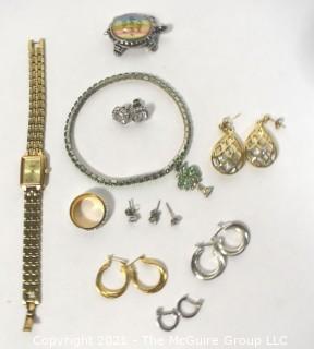 Group of Costume Jewelry and Seiko Watch, Untested.