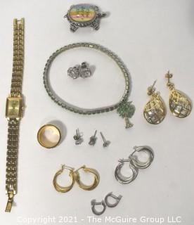 Group of Costume Jewelry and Seiko Watch, Untested.