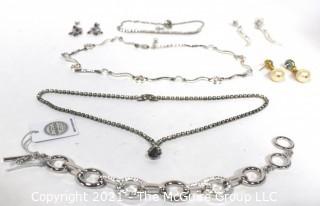 Group of Vintage Rhinestone Costume Jewelry Including Swarovski Bracelet New with Tag.