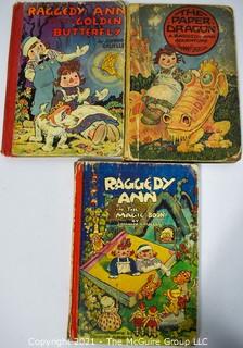 Three (3) Vintage Editions of Raggedy Ann Stories by Johnny Gruelle 