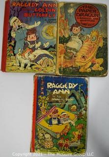 Three (3) Vintage Editions of Raggedy Ann Stories by Johnny Gruelle 