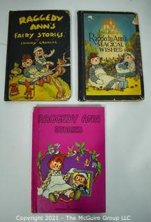 Three (3) Vintage Editions of Raggedy Ann Stories by Johnny Gruelle 